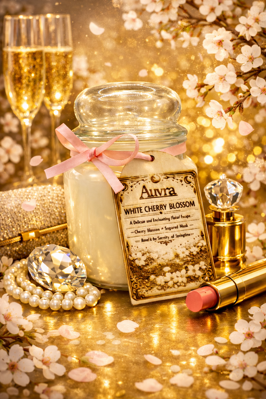 White Cherry Blossom Candle 600ml